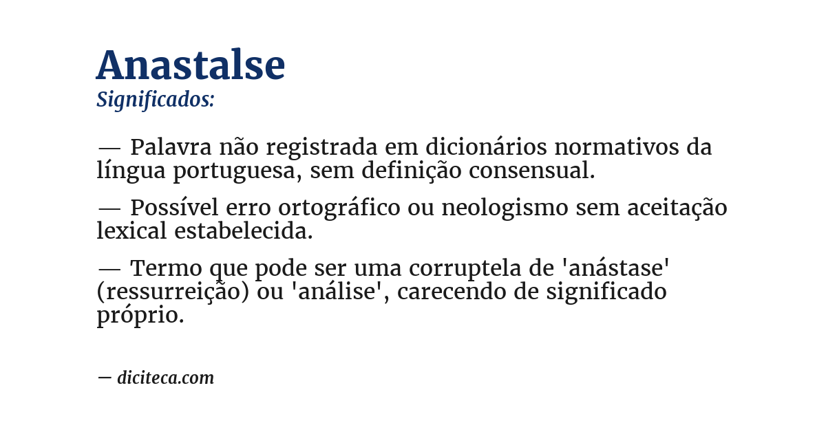 Significado de anastalse
