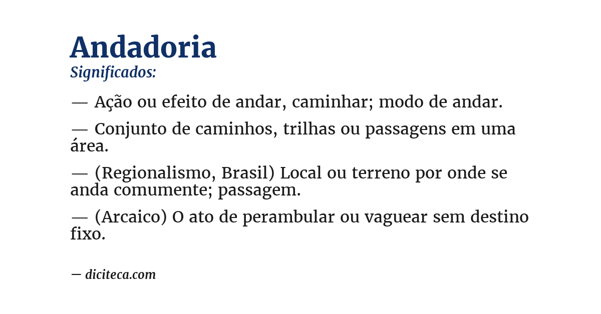 Significado de andadoria