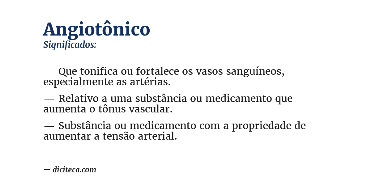 Significado de angiotônico