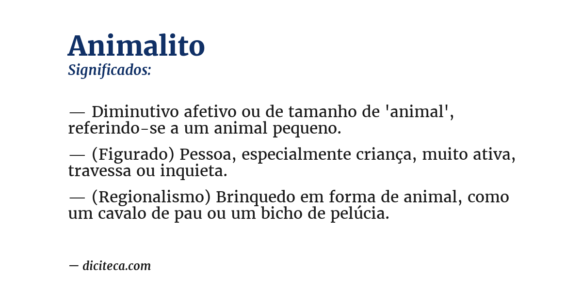 Significado de animalito
