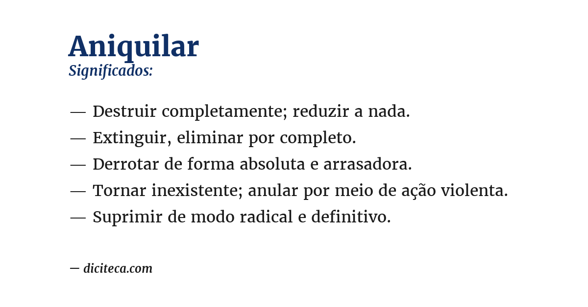 Significado de aniquilar