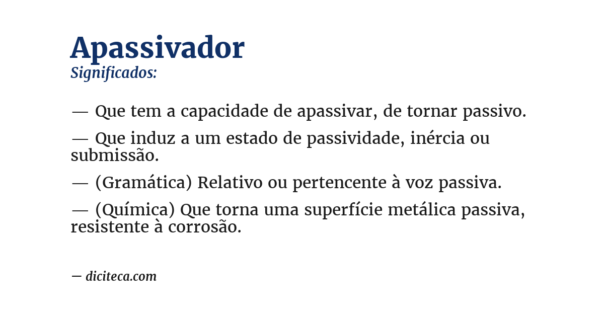 Significado de apassivador