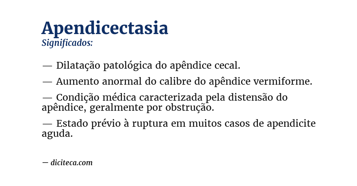 Significado de apendicectasia