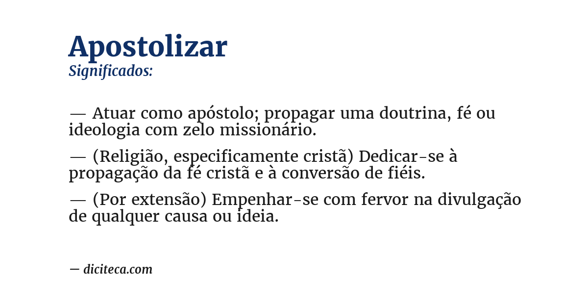 Significado de apostolizar