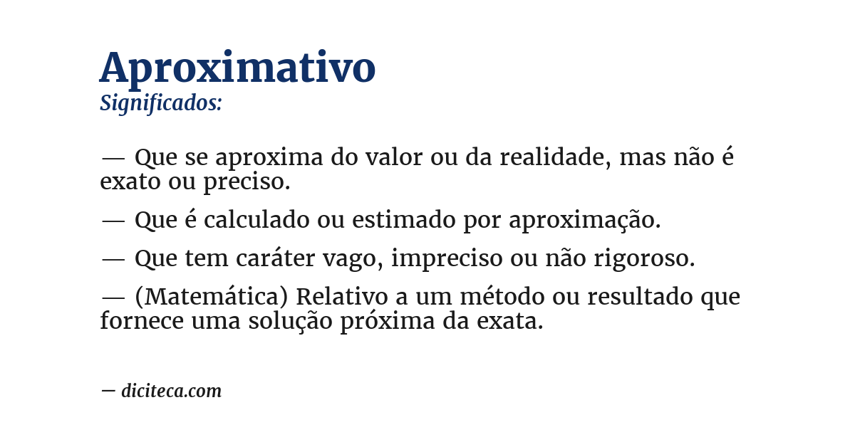 Significado de aproximativo