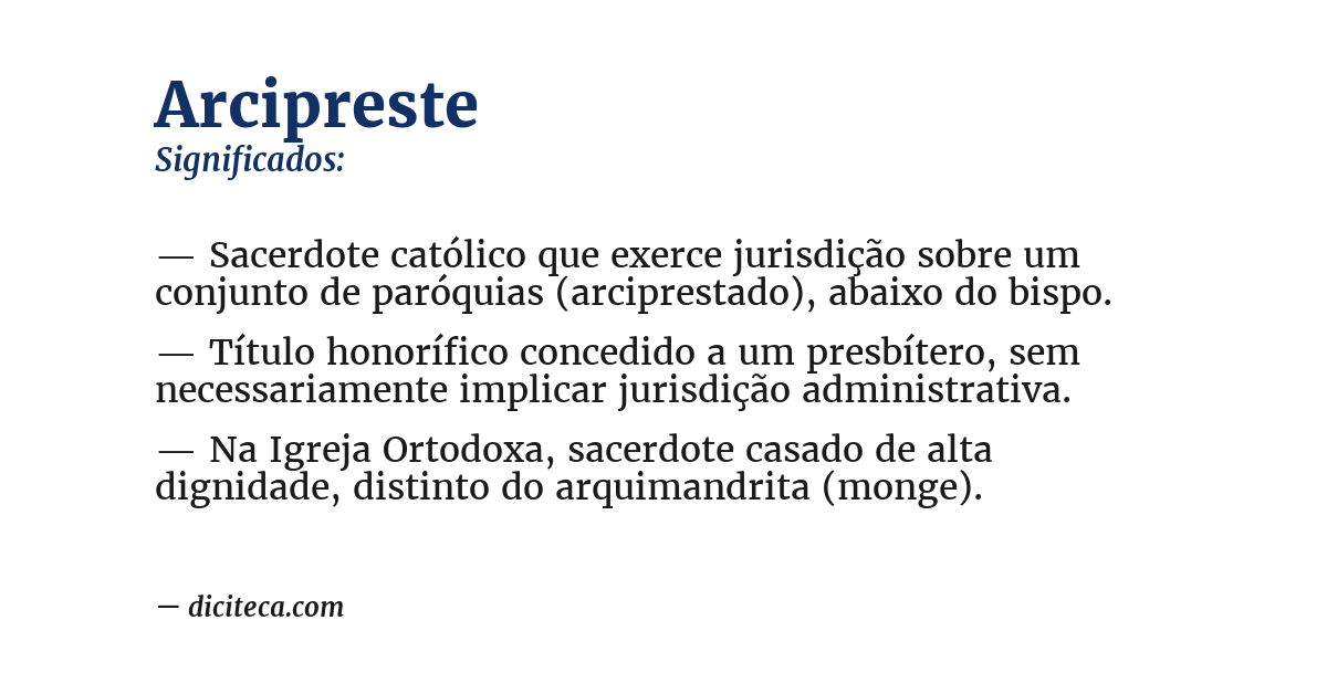 Significado de arcipreste