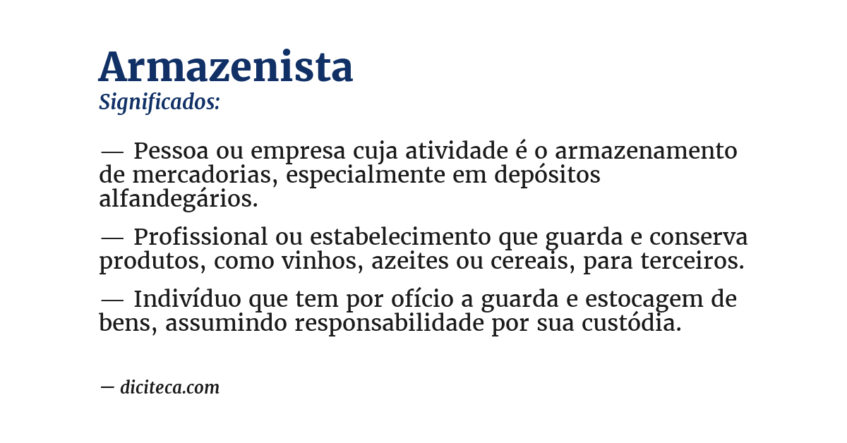 Significado de armazenista