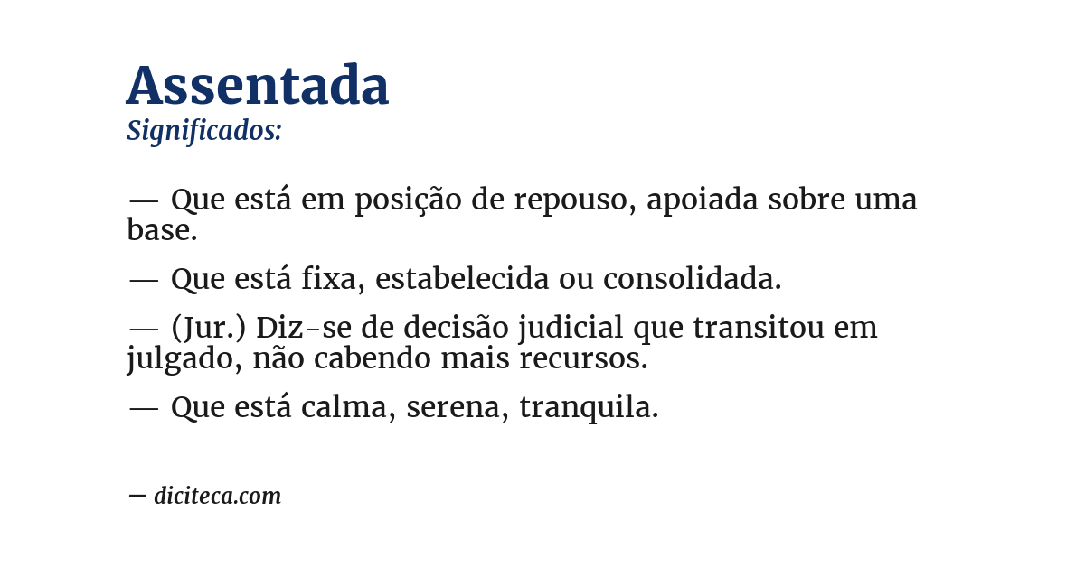 Significado de assentada