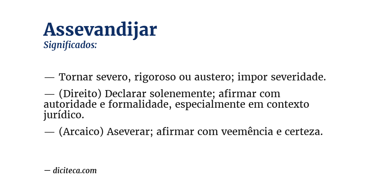 Significado de assevandijar