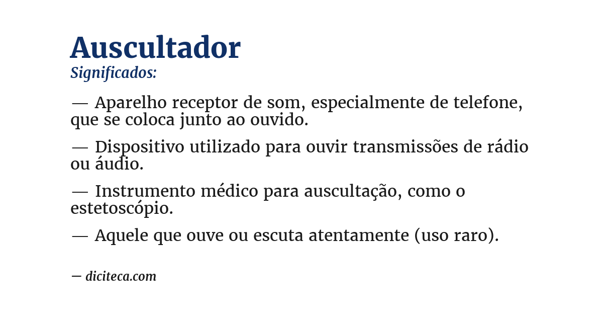 Significado de auscultador
