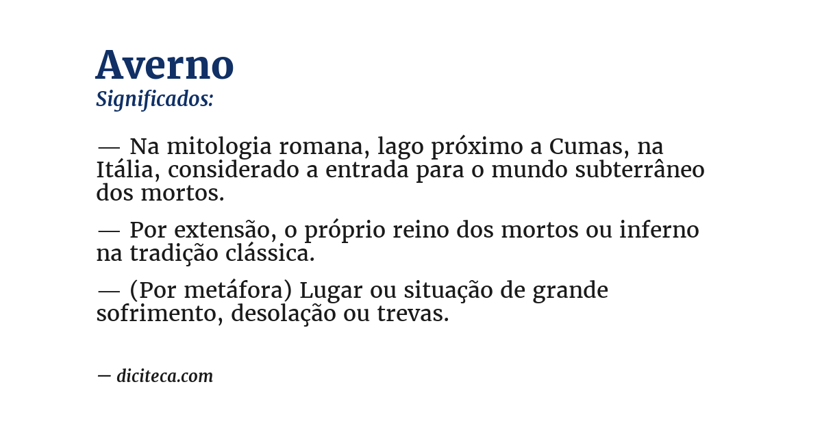 Significado de averno