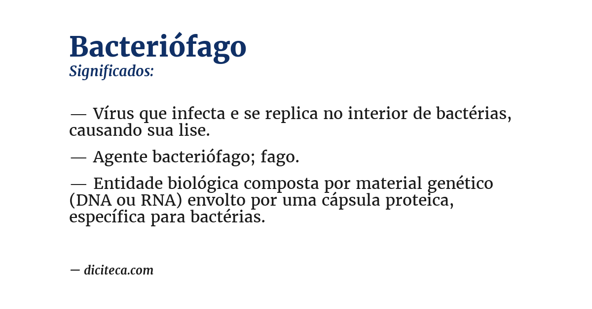 Significado de bacteriófago