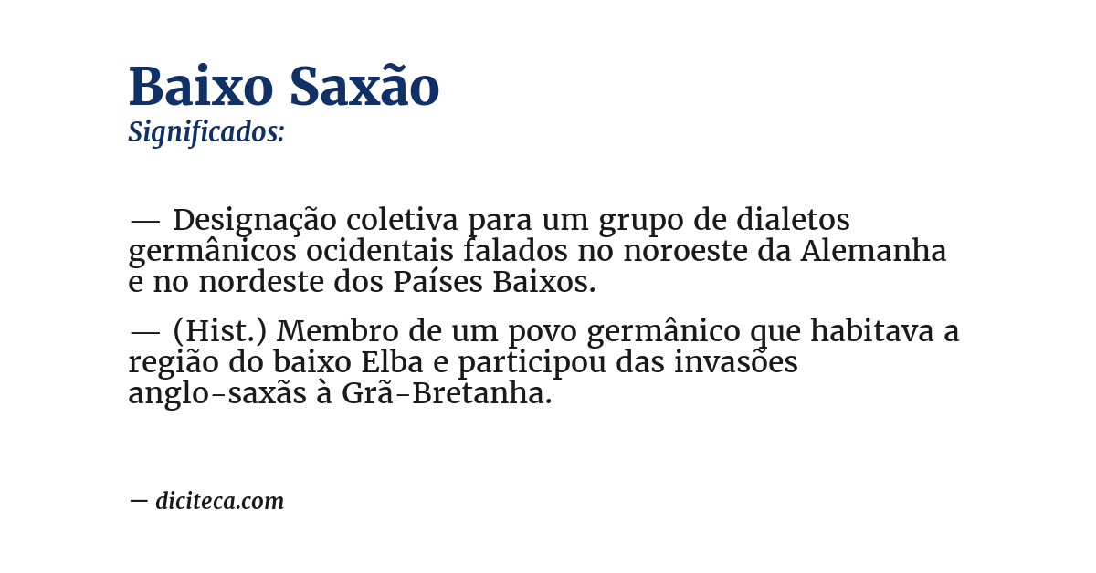 Significado de baixo saxão