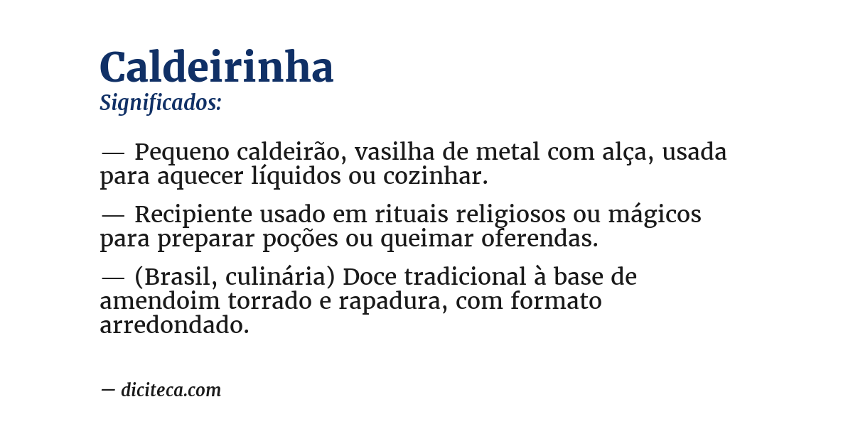 Significado de caldeirinha