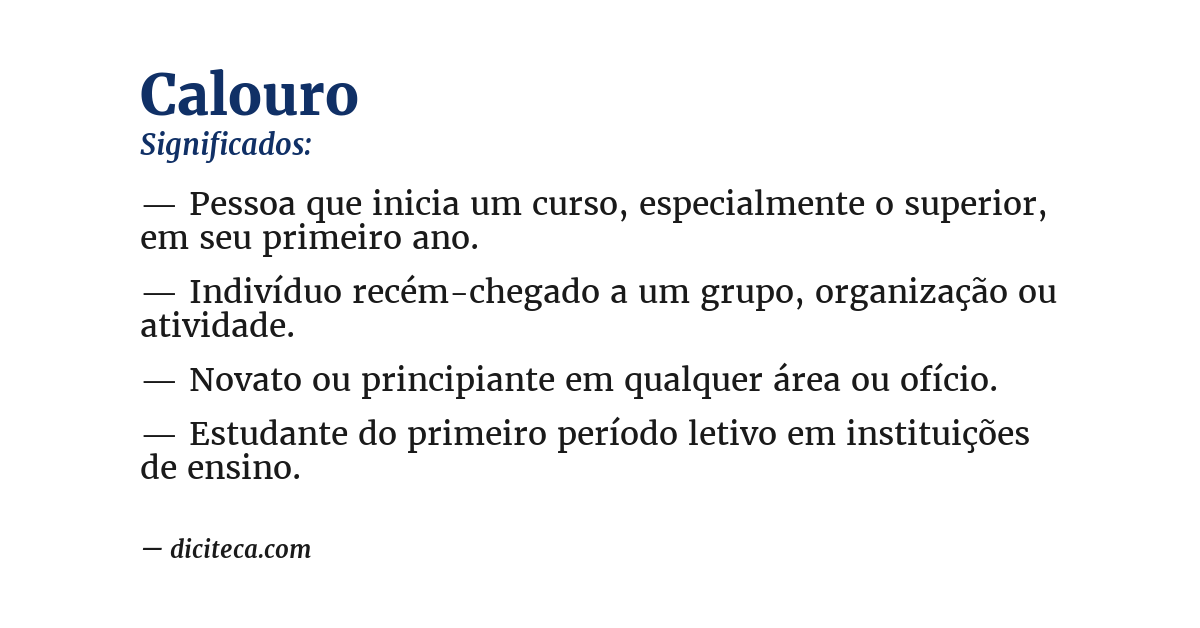 Significado de calouro