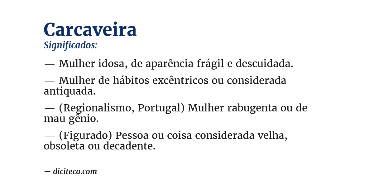 Significado de carcaveira