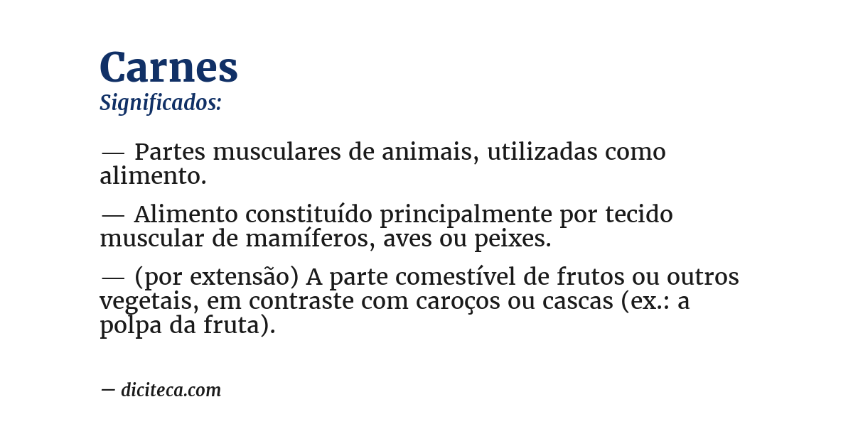 Significado de carnes