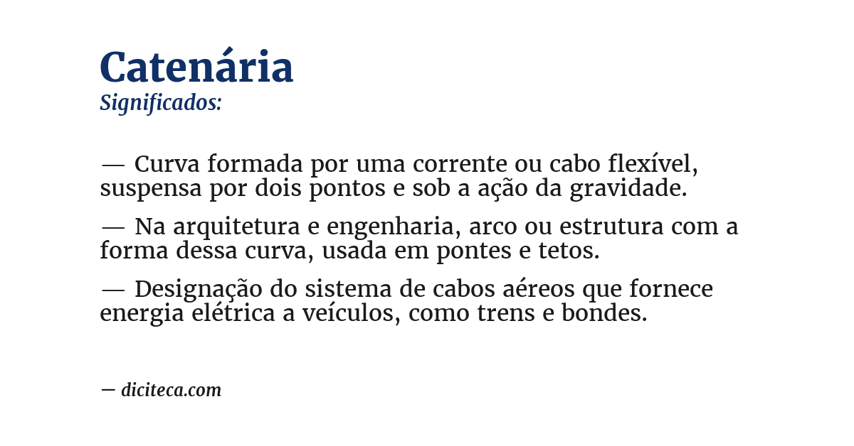 Significado de catenária