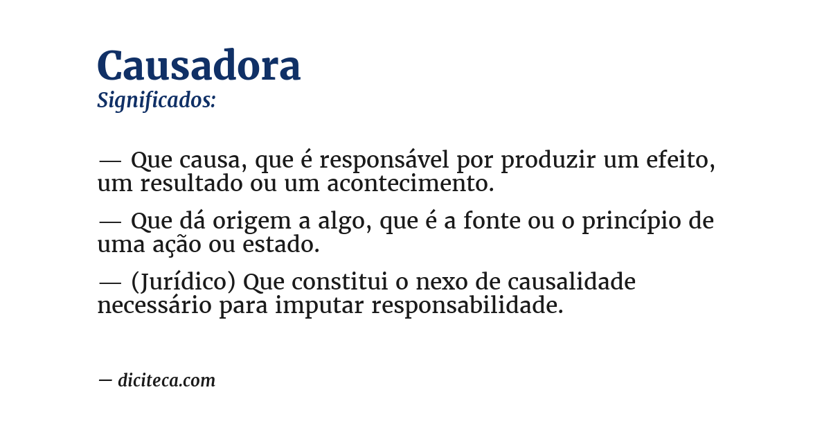 Significado de causadora