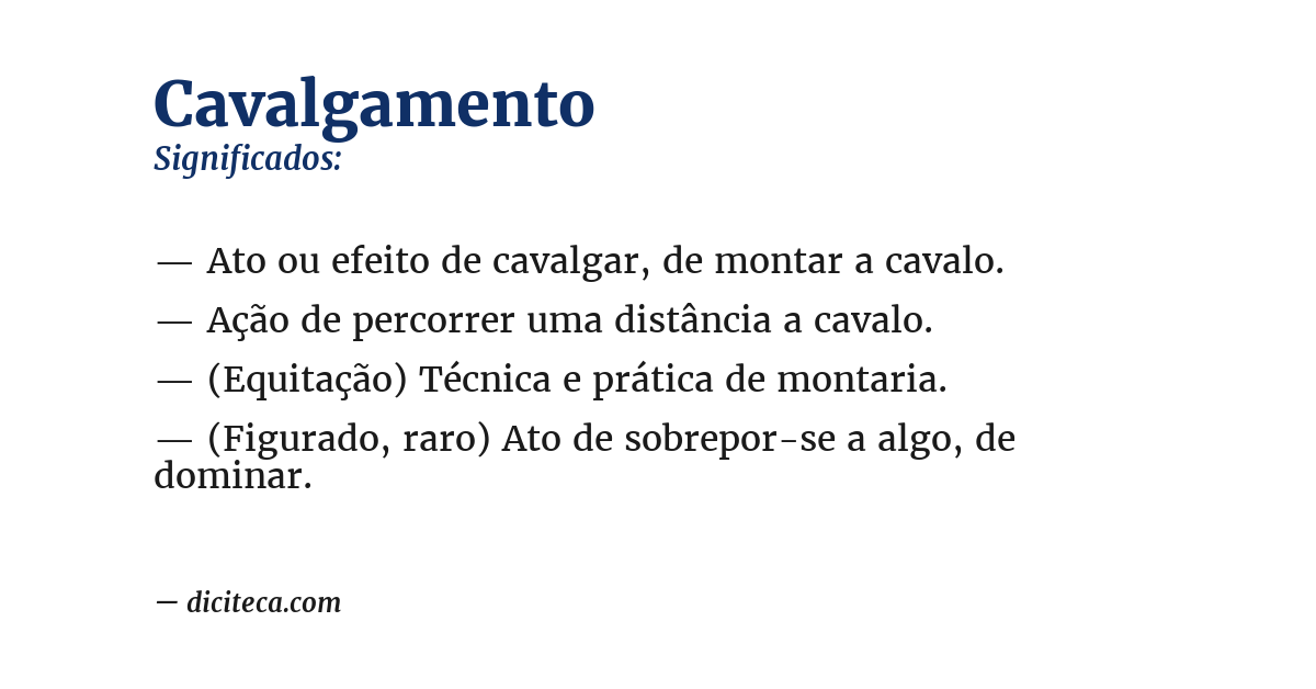 Significado de cavalgamento