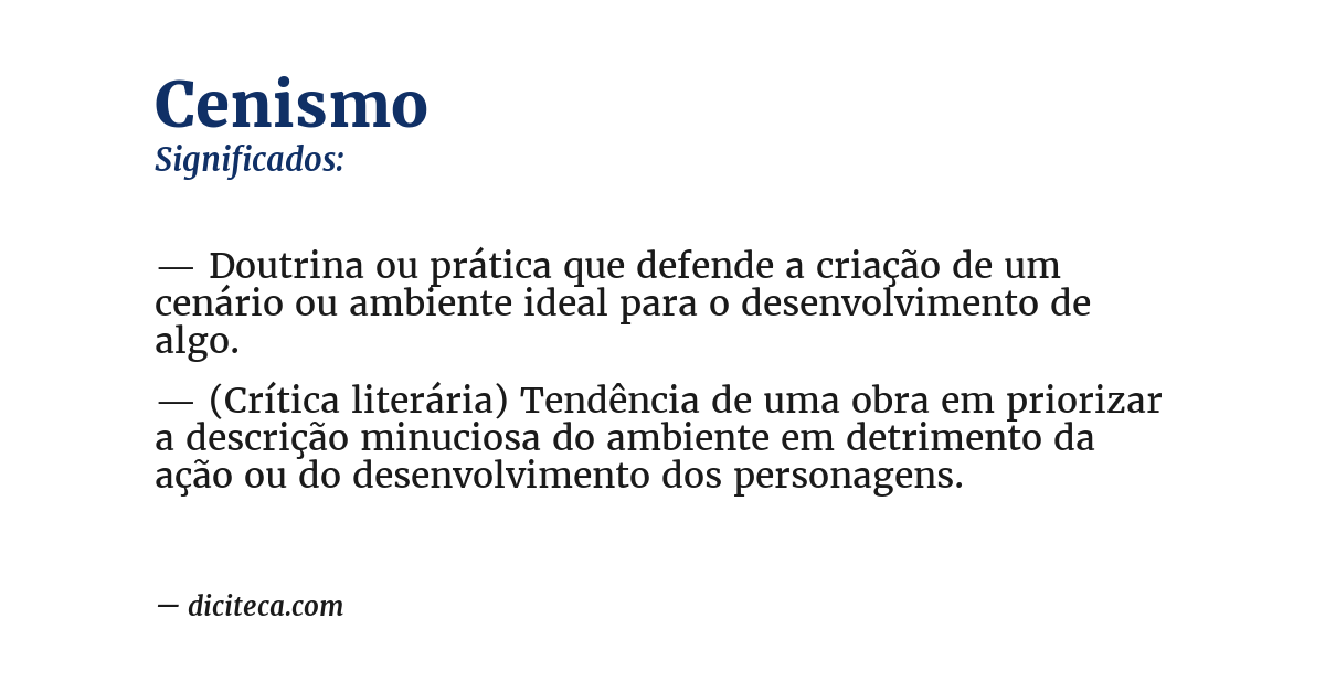 Significado de cenismo