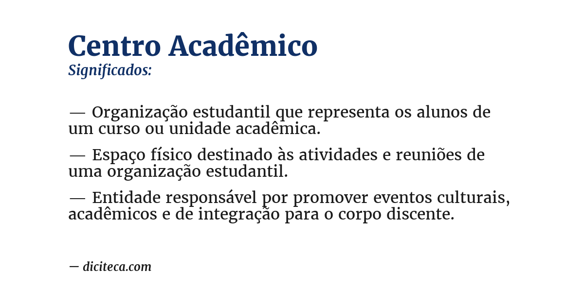 Significado de centro acadêmico