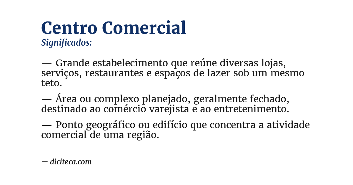 Significado de centro comercial