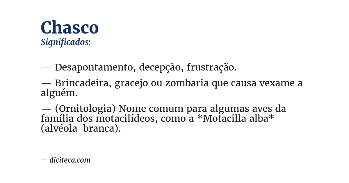 Significado de chasco
