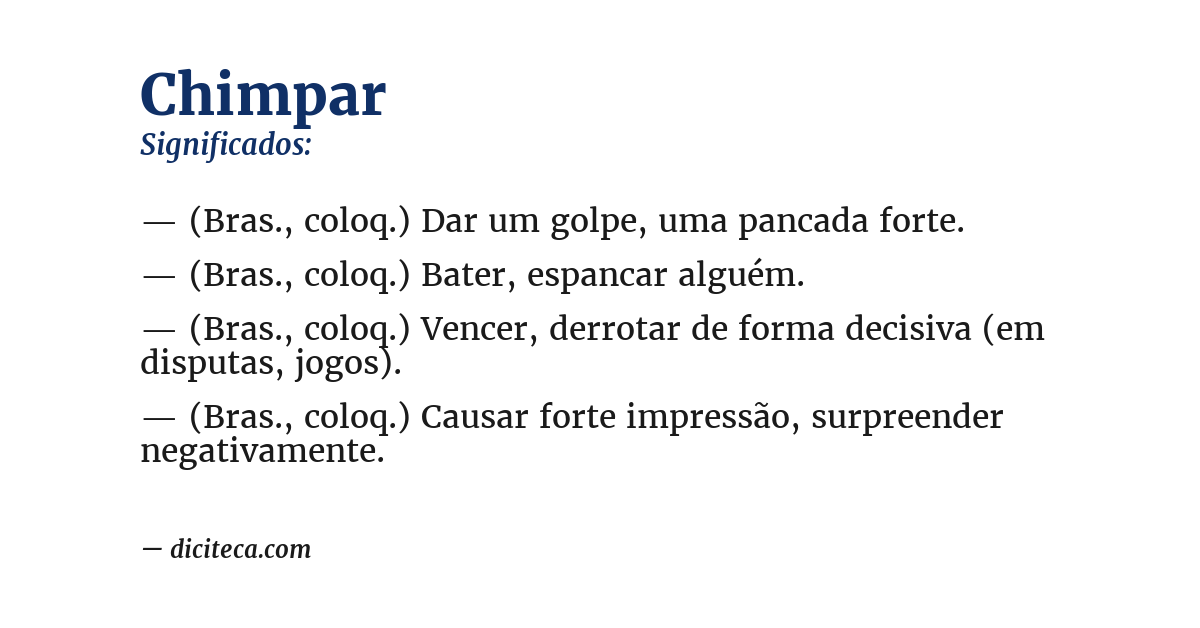 Significado de chimpar