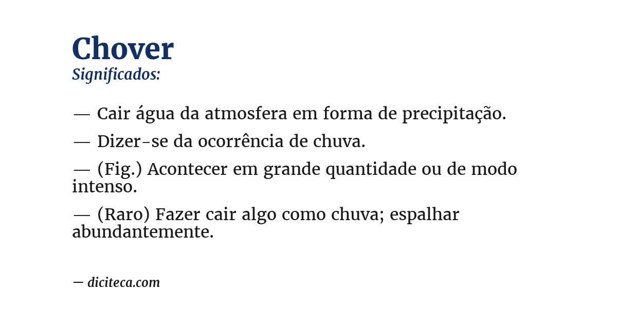 Significado de chover