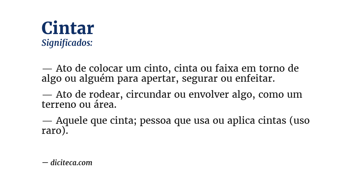 Significado de cintar