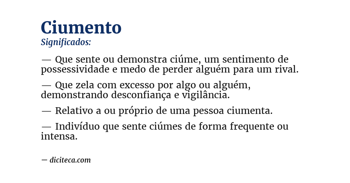 Significado de ciumento
