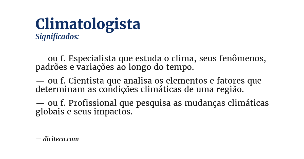 Significado de climatologista