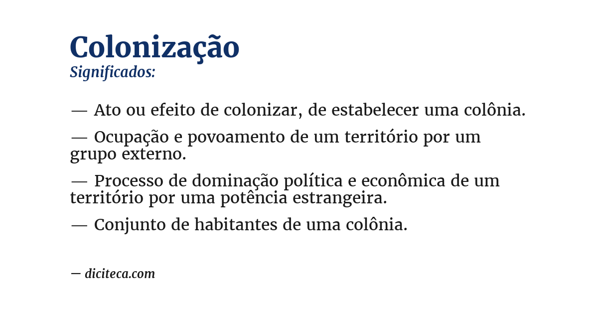 Significado de colonização