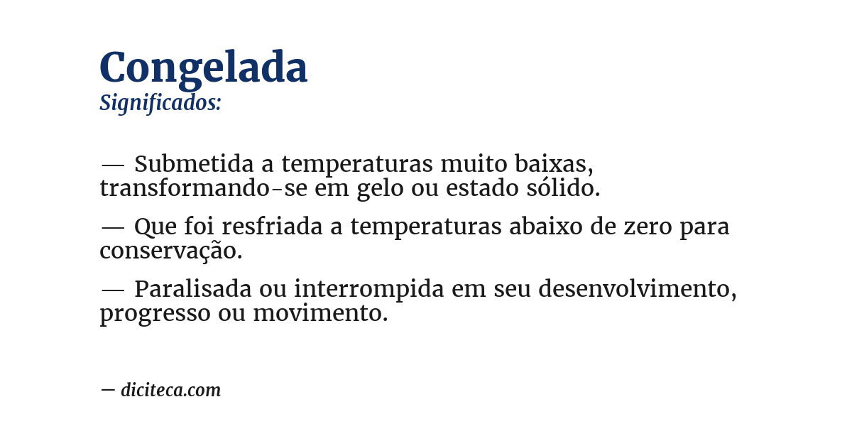 Significado de congelada
