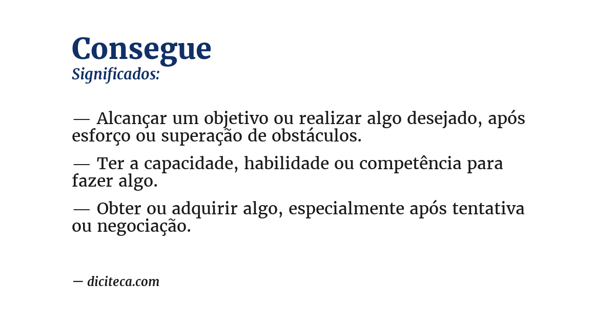 Significado de consegue