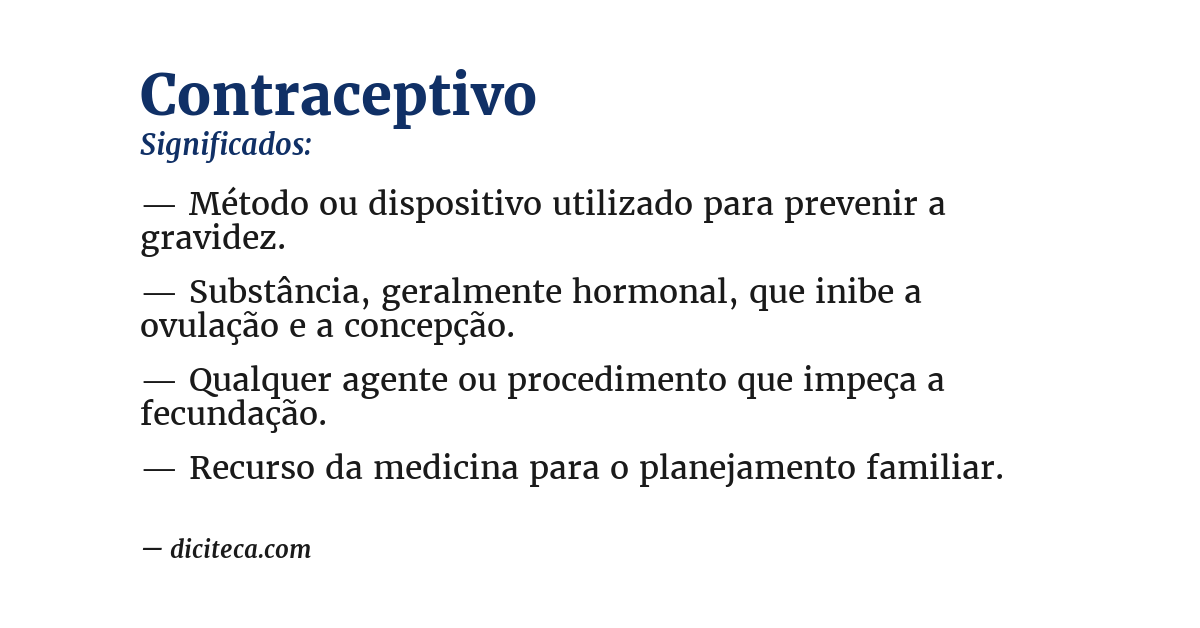 Significado de contraceptivo