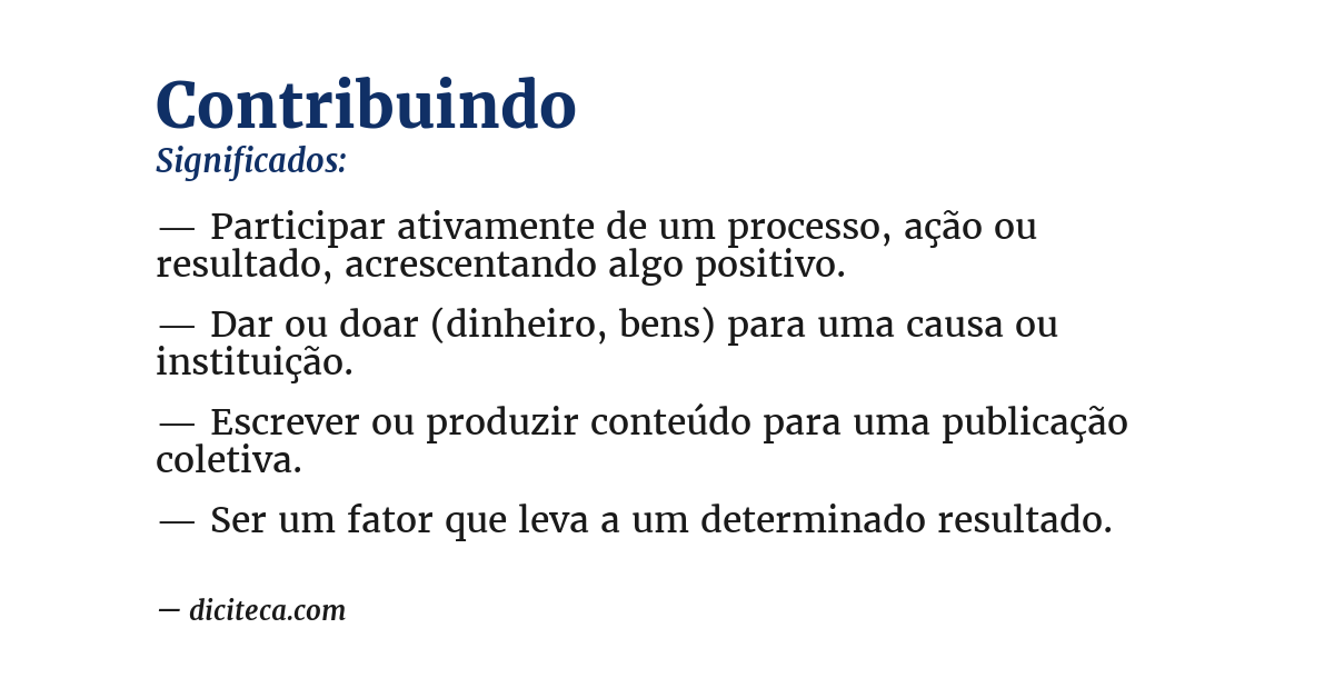 Significado de contribuindo