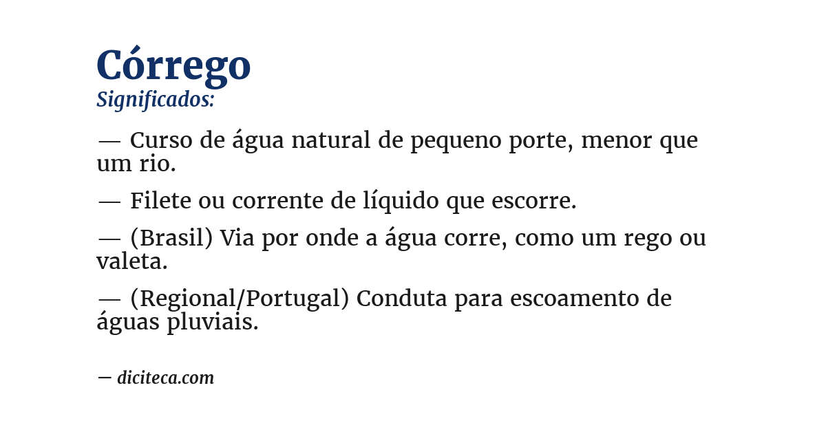 Significado de córrego