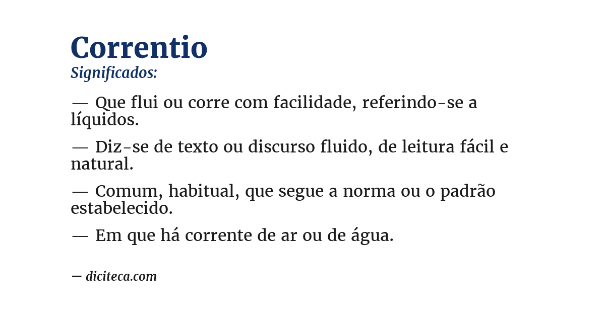 Significado de correntio
