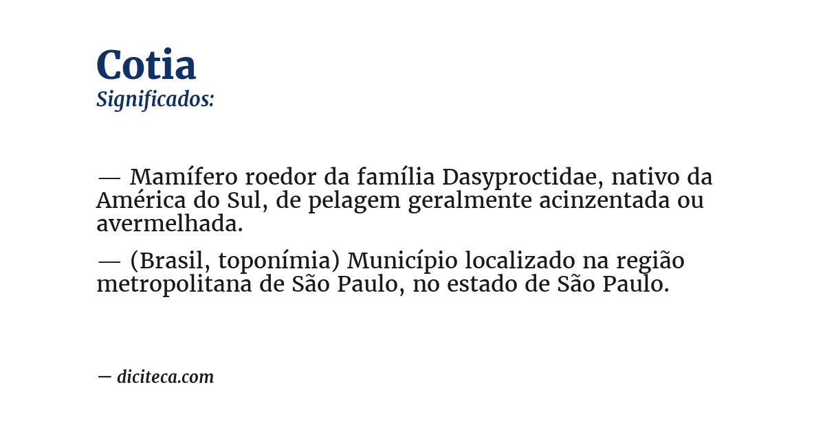 Significado de cotia