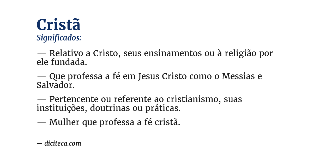 Significado de cristã
