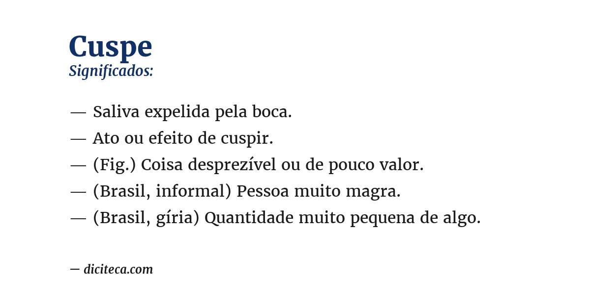Significado de cuspe