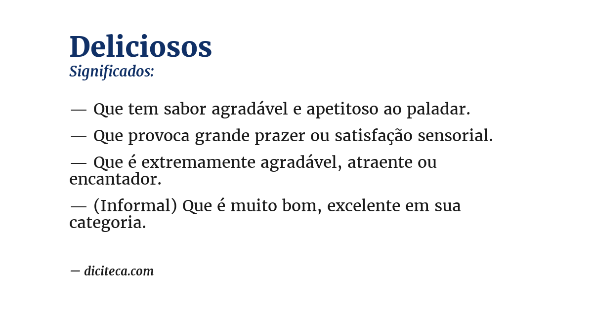 Significado de deliciosos