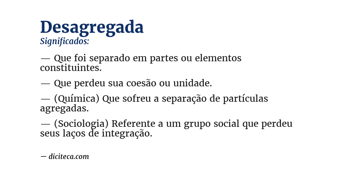 Significado de desagregada