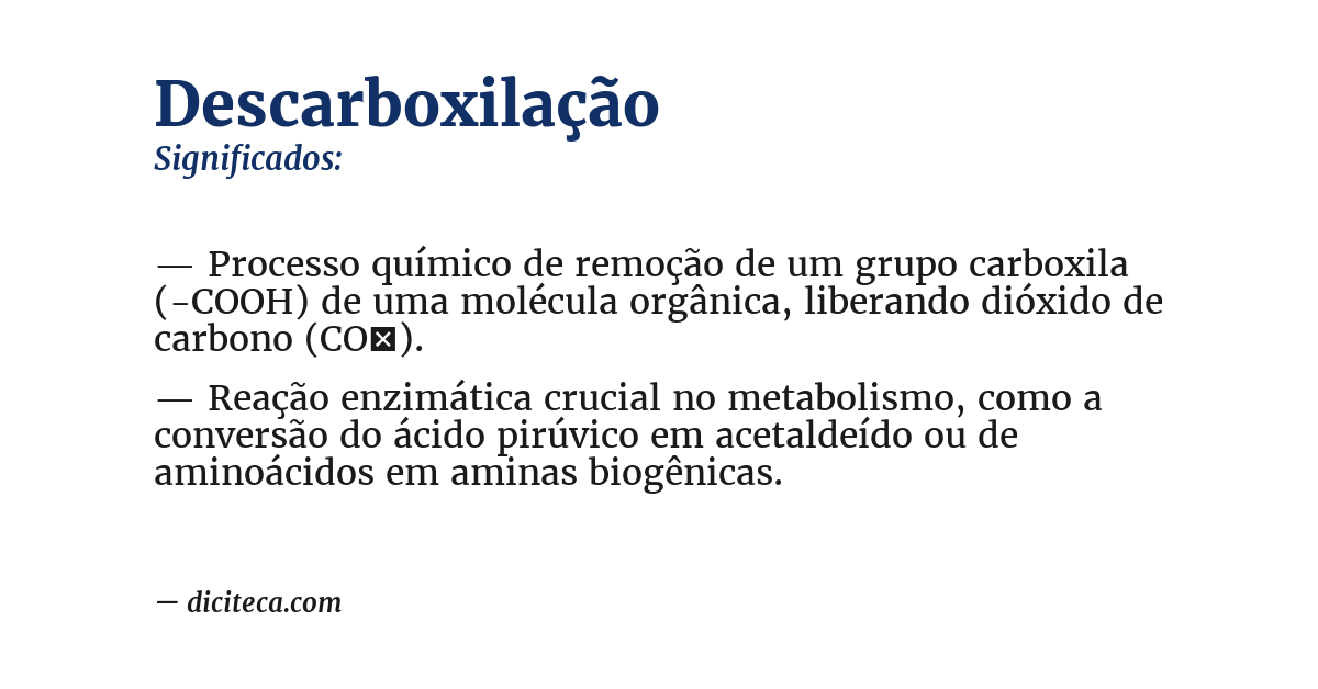 Significado de descarboxilação