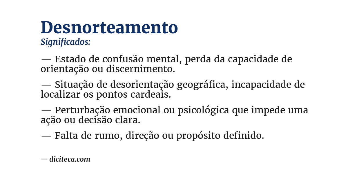 Significado de desnorteamento