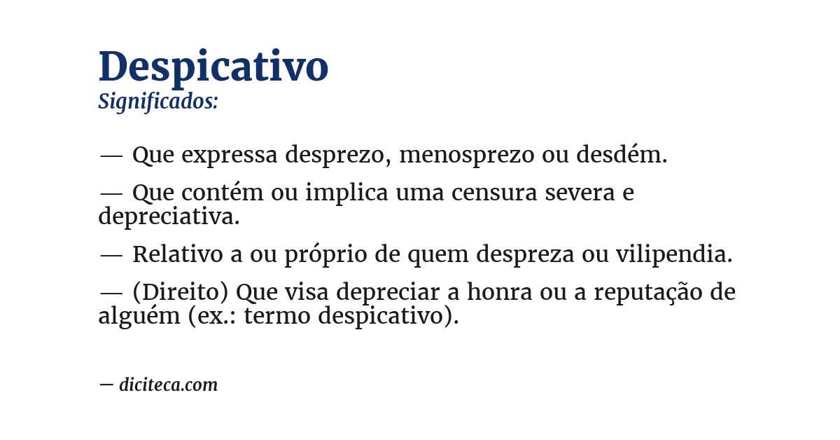Significado de despicativo