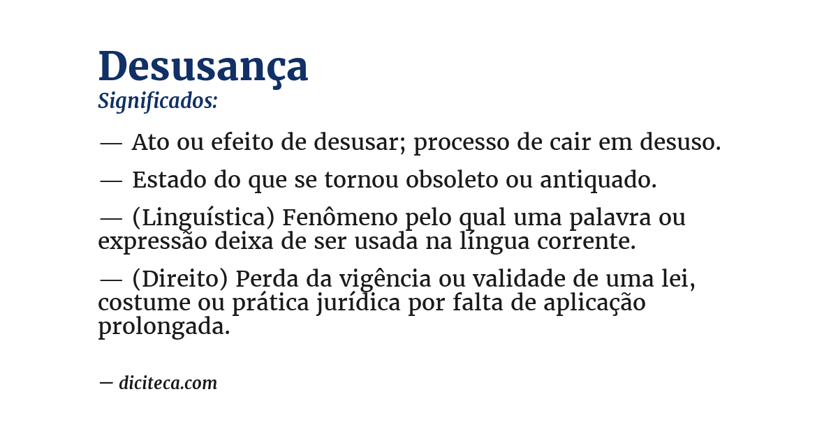 Significado de desusança