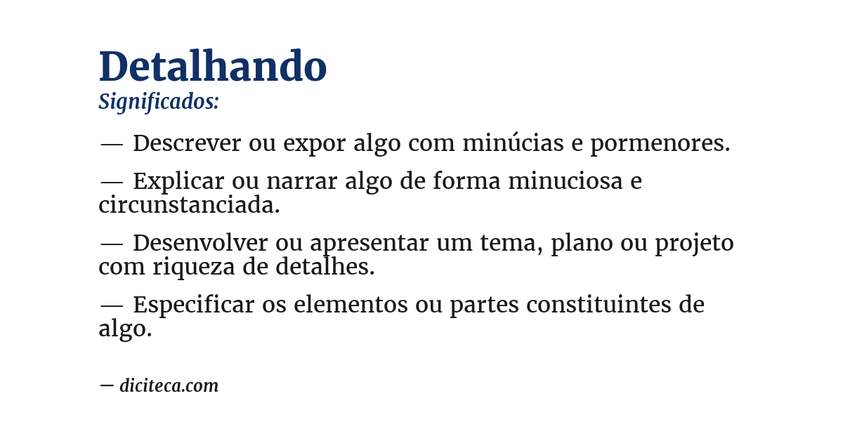 Significado de detalhando